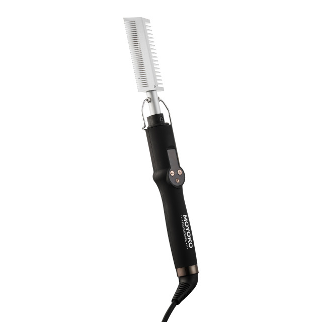 Moyoko Luxe Crown Hot 2-in-1 Ceramic Comb - Black