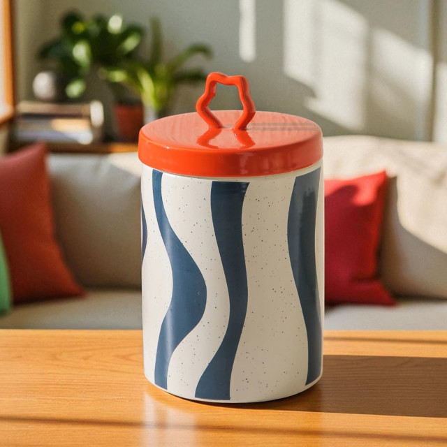 Nicolson Russell Zig Zag Canister - 950ml on the table