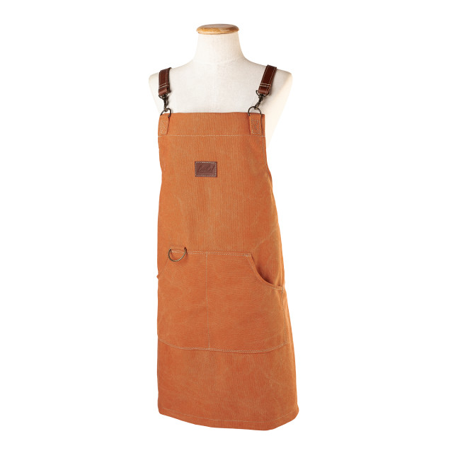 Luuks Irene Cotton Canvas & Leather Apron - Orange