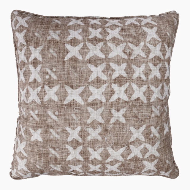 Thread Office Sibori Natural Scatter Cushion with Feather Blend Inner, 60cm x 60cm