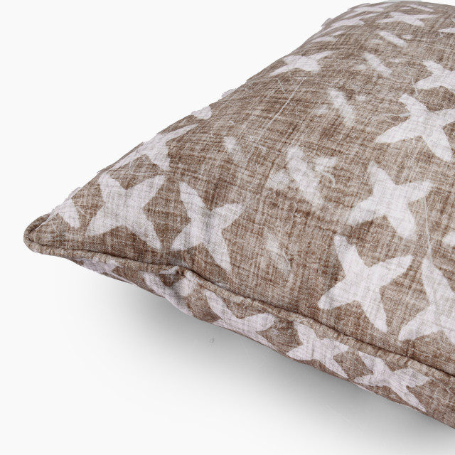 Thread Office Sibori Natural Scatter Cushion with Feather Blend Inner, 60cm x 60cm