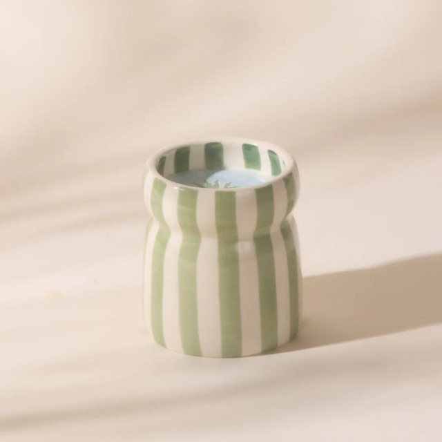 Paddywax Cabana Bora Bora Striped Ceramic Scented Candle, 184g