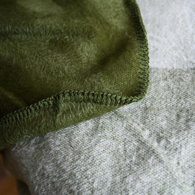 Aranda Hunter Olive Top Suede Throw, 200cm x 230cm texture close up