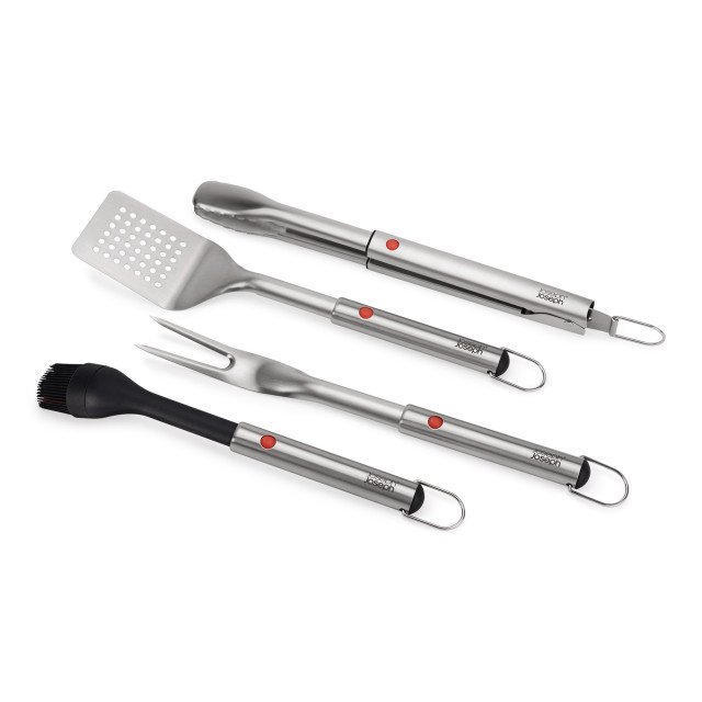 Joseph Joseph GrillOut Stainless-Steel BBQ Utensil Set with Storage Case, Set of 4