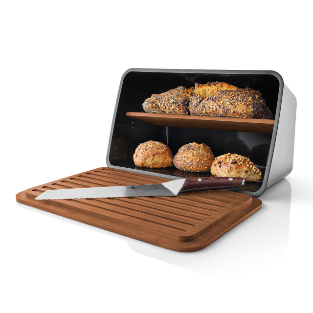 Eva Solo Nordic Kitchen Bread Box angle with bread