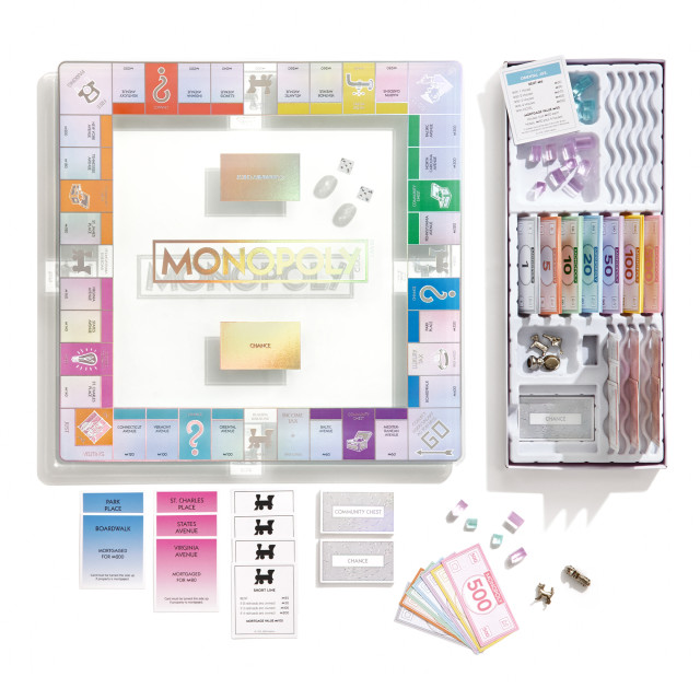 WS Games Aura Glass Edition Monopoly angle