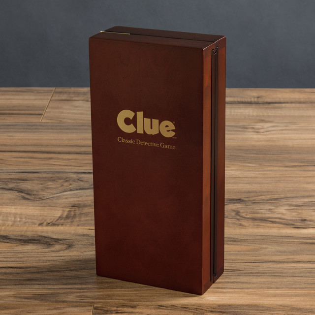 WS Games Clue Deluxe Travel Edition packaging on the table