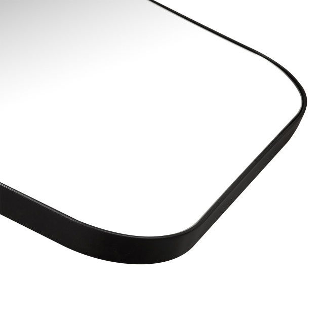 Paramount Mirrors & Prints Lexi Leather Square Mirror - Black detail