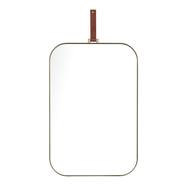 Paramount Mirrors & Prints Lexi Leather Square Mirror - Gold angle