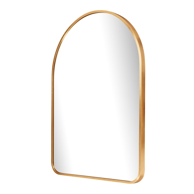 Paramount Mirrors & Prints Aluminium Rounded Crescent 760 Mirror - Gold 