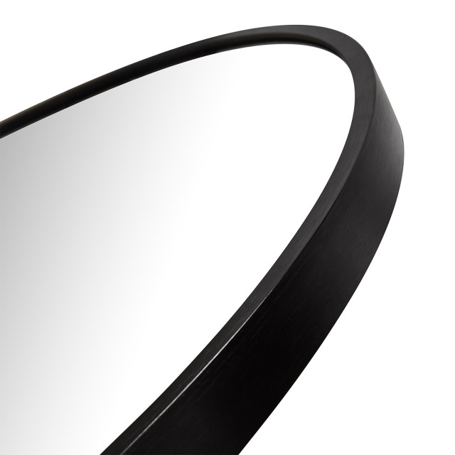 Paramount Mirrors & Prints Aluminium Rounded Crescent 760 Mirror - Black detail