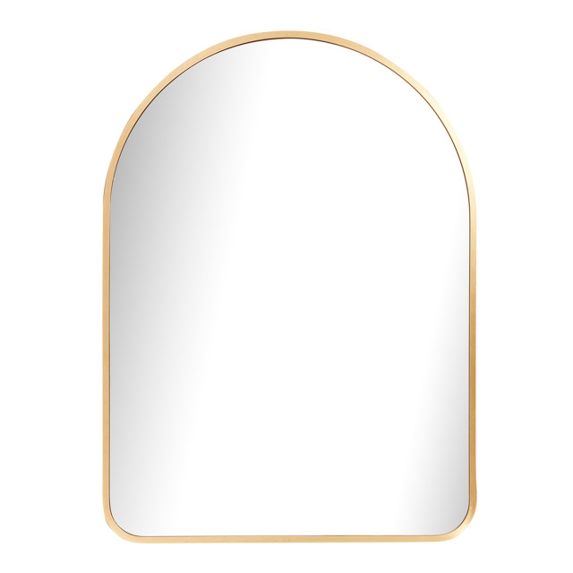 Paramount Mirrors & Prints Aluminium Rounded Crescent 760 Mirror - Gold angle
