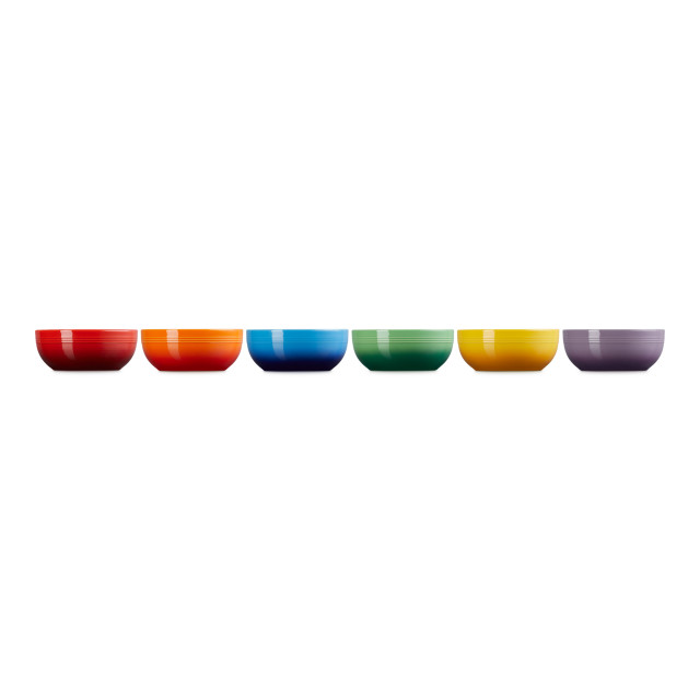 Le Creuset Rainbow Collection Coupe Cereal Bowls, Set of 6 side view