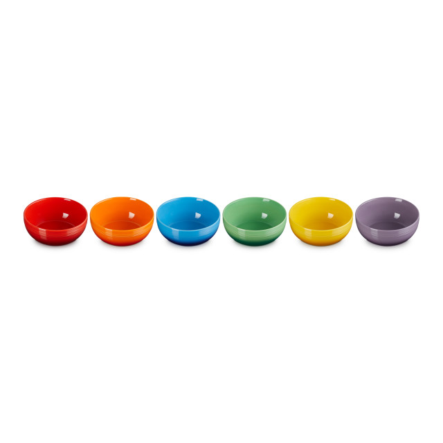 Le Creuset Rainbow Collection Coupe Cereal Bowls, Set of 6 side view