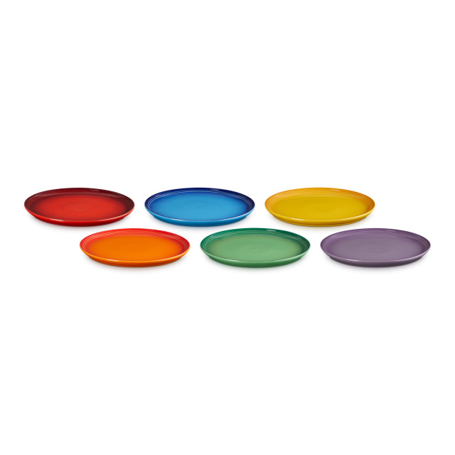 Le Creuset Rainbow Collection Coupe Salad Plates, Set of 6 side view