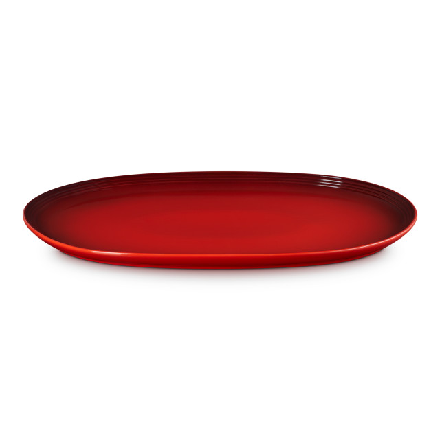 Le Creuset Coupe Serving Platter, 43cm - Cerise side view
