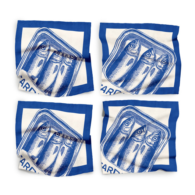 Cara Saven Decor Piccolo Pesce Cove Napkins, Set of 4