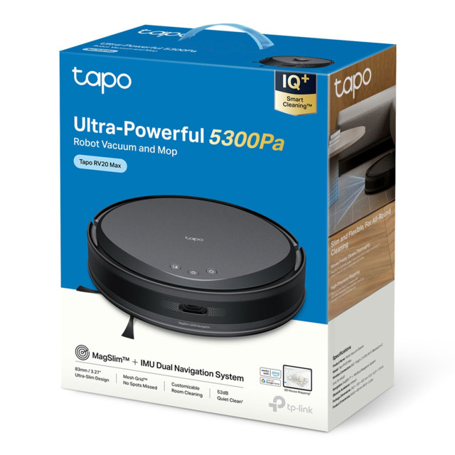 TP Link Tapo RV20 Max Robot Vacuum Cleaner packaging