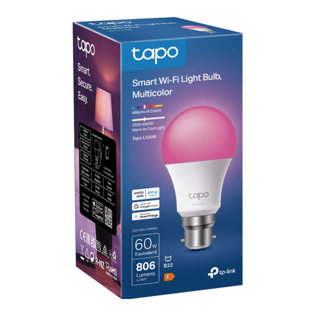 TP Link Tapo L530B Smart Wi-Fi Multicolor Bulb packaging