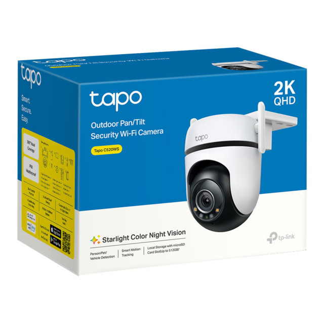 TP Link Tapo C520WS Pan & Tilt Outdoor Security Wi-Fi Camera packaging