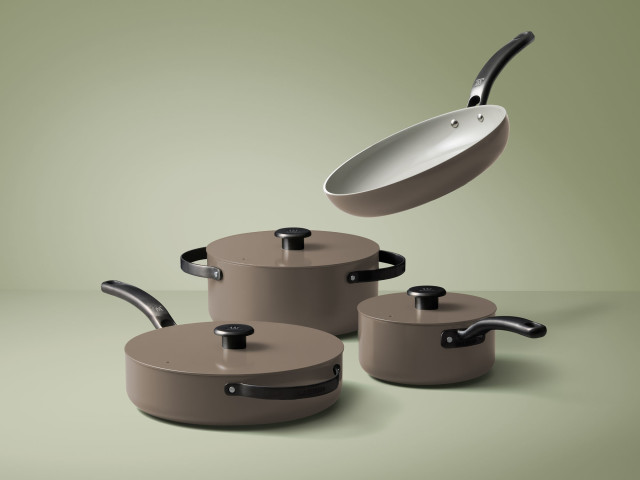 Wolstead Pebble Mineral Ceramic Non-Stick Cookware, Set of 4
