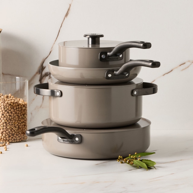 Wolstead Pebble Mineral Ceramic Non-Stick Cookware, Set of 4
