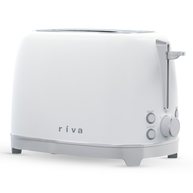Riva Stainless Steel 2-Slice Toaster, 930W - Matte White