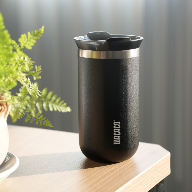Wacaco Octaroma Black Vacuum Insulated Travel Mug, 300ml