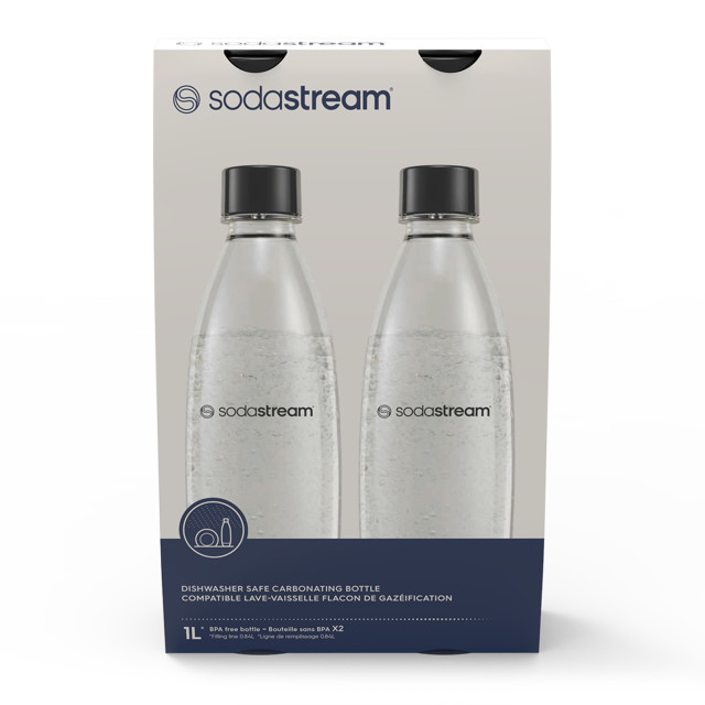Sodastream Screw Fit 1L Fuse PET Bottles, Set of 2
