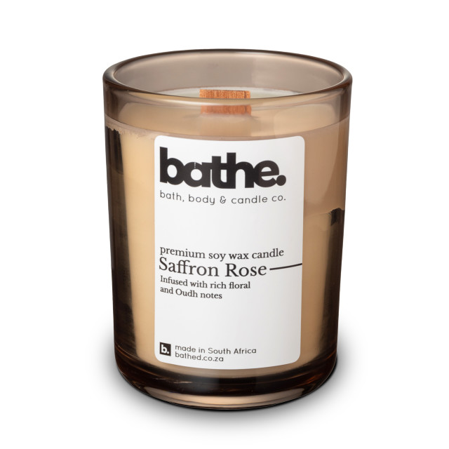 Bathe Saffron Rose Soy Wax Candle, 250g