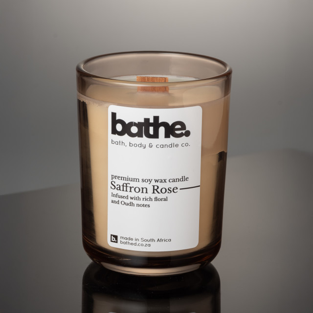 Bathe Saffron Rose Soy Wax Candle, 250g
