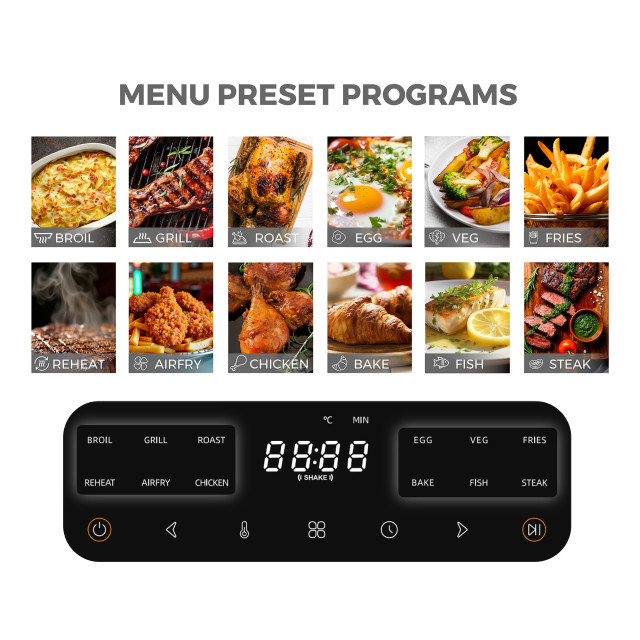 Riva Bladeless Smart Digital Airfryer, 10L settings