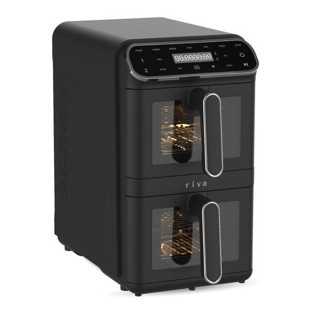 Riva Vertical Digital Dual Airfryer, 11L side view