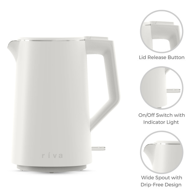 Riva Cool Touch Kettle, 1.7L - White