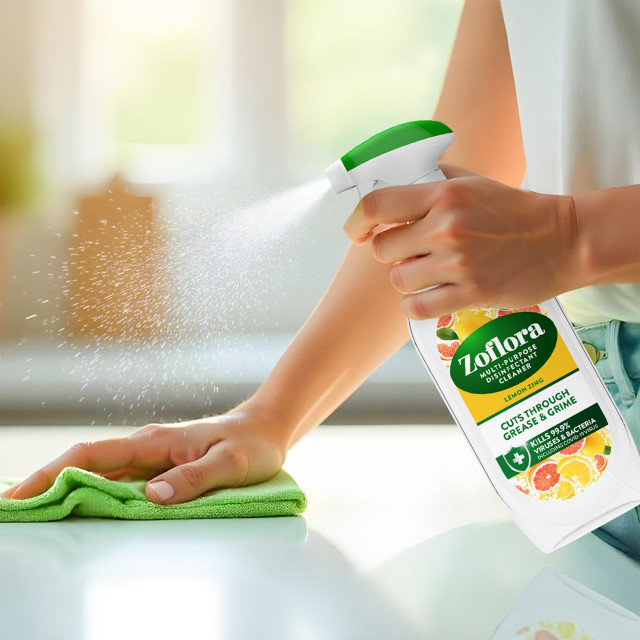 Zoflora Lemon Zing Multipurpose Disinfectant Cleaner, 800ml cleaning counter top