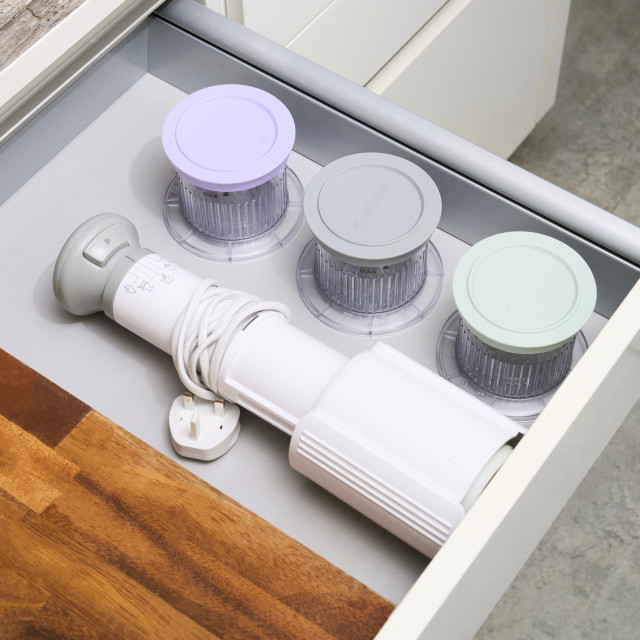Cuisinart Freeze Wand Ice Cream Maker, 720ml containers with lids in freezer