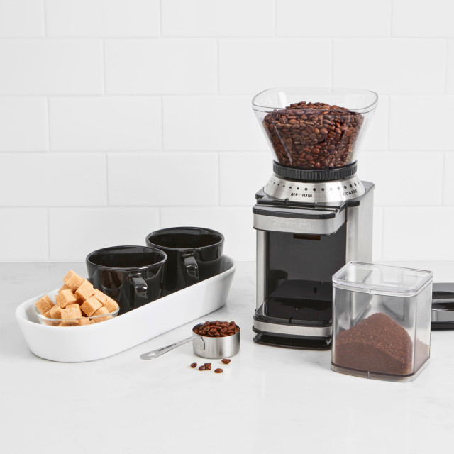 Cuisinart Professional Burr Mill, 140W with coffee cups