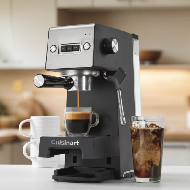 Cuisinart Slim Espresso Bar Machine with different coffees