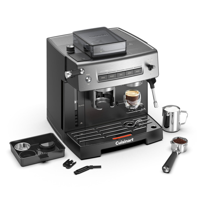 Cuisinart Grind Tamp & Brew Espresso Bar Machine with components