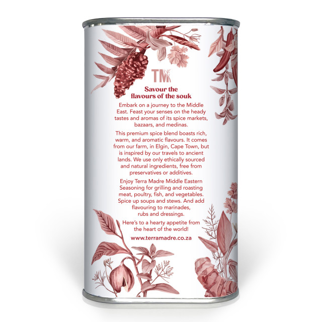 Terra Madre Middle Eastern Seasoning, 400g back view