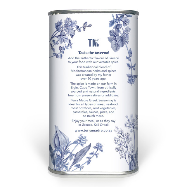 Terra Madre Greek Seasoning, 400g back view