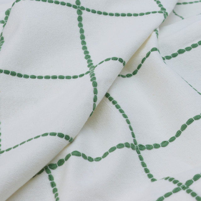 Humble & Mash Woven Checked Tablecloth, 270cm x 180cm close up