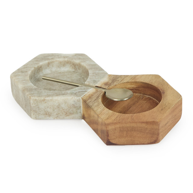 Humble & Mash Wood and Marble Pinch Pot