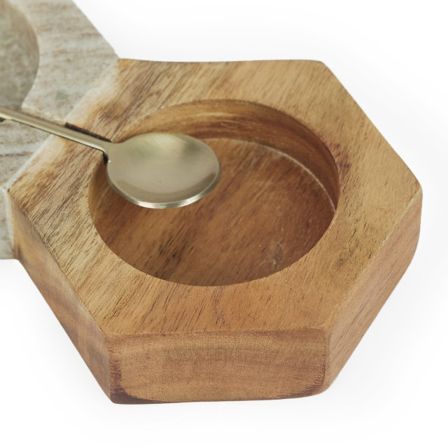 Humble & Mash Wood and Marble Pinch Pot