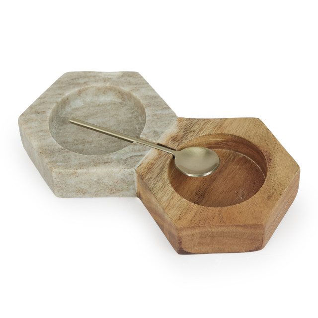 Humble & Mash Wood and Marble Pinch Pot