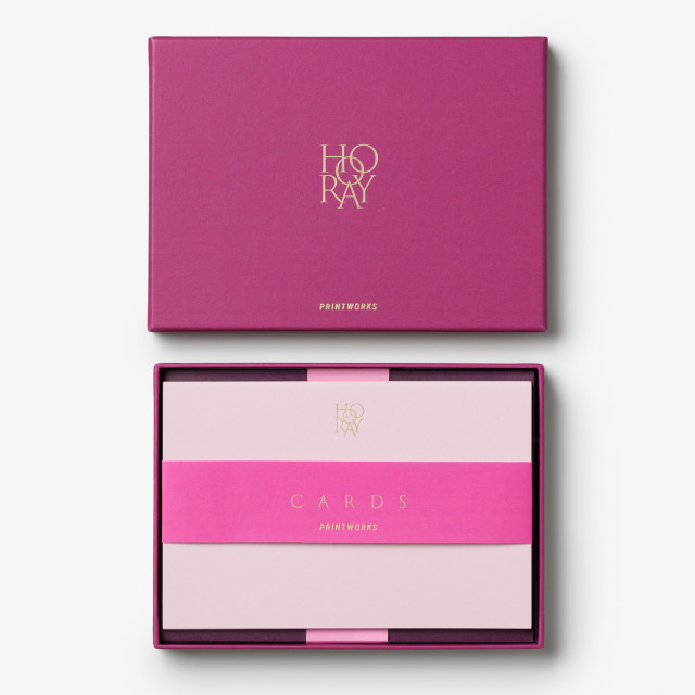 Printworks Cerise Hooray Card & Envelope Set open box