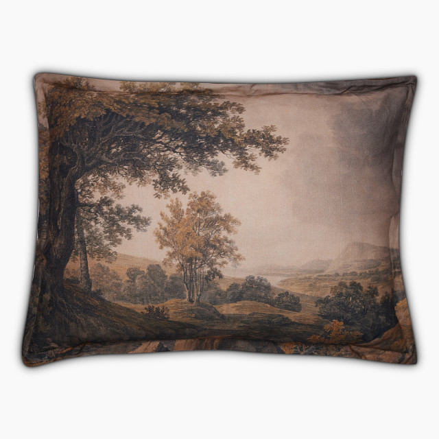 Thread Office Landscape Printed Scatter Cushion with Feather Blend Inner, 40cm x 70cm