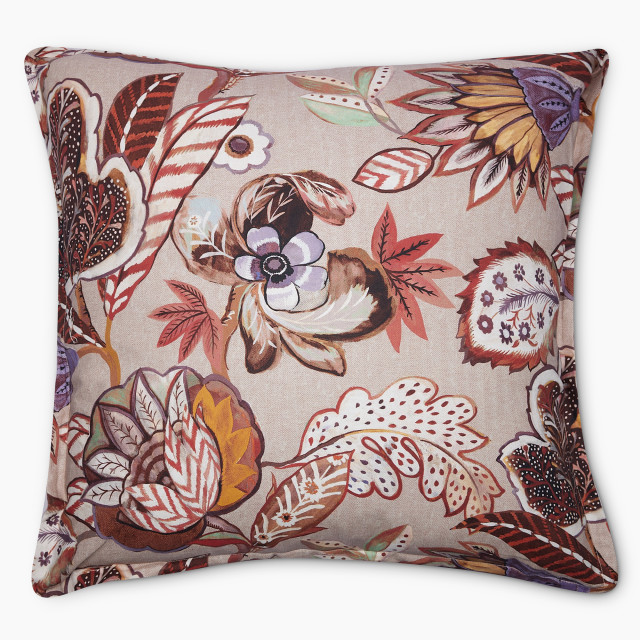 Thread Office Lotus Printed Scatter Cushion with Feather Blend Inner, 40cm x 60cm