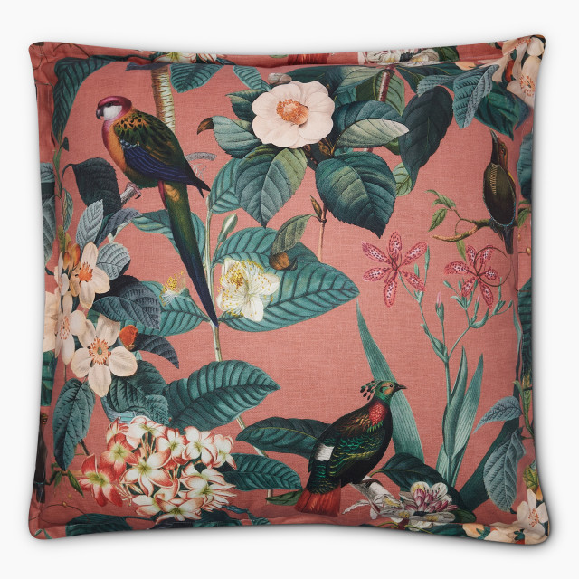 Thread Office Philodendron Rust Scatter Cushion with Feather Blend Inner, 60cm x 60cm