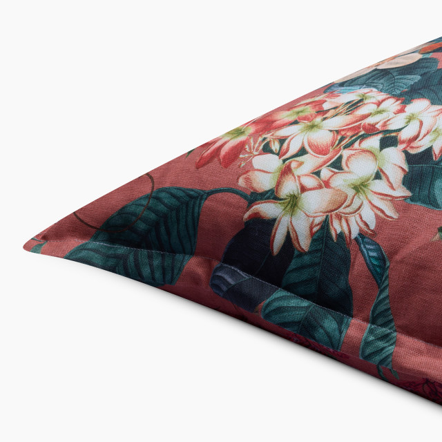 Thread Office Philodendron Rust Scatter Cushion with Feather Blend Inner, 60cm x 60cm close up